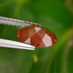 Andesina labradorita vermelho mel natural 0,85ct, corte oval, VS