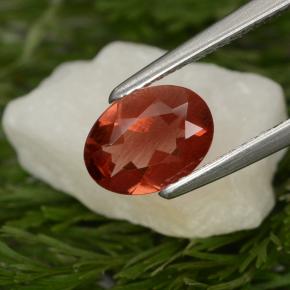 Andesina labradorita vermelho natural 0,80ct, corte oval, VS