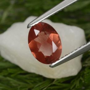 Andesina labradorita vermelho natural 0,80ct, corte oval, VS