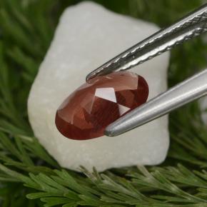 Andesina labradorita vermelho natural 0,80ct, corte oval, VS