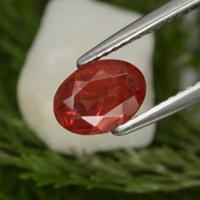 Andesina labradorita vermelho natural 0,84ct, corte oval, VS-SI