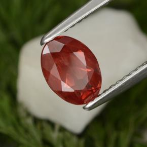 Andesina labradorita vermelho natural 0,84ct, corte oval, VS-SI