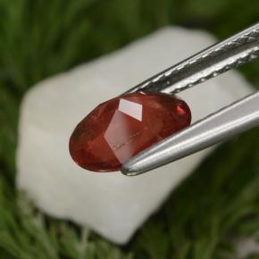 Andesina labradorita vermelho natural 0,84ct, corte oval, VS-SI