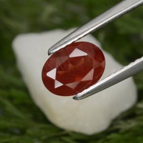 Andesina labradorita vermelho natural 0,98ct, corte oval, SI