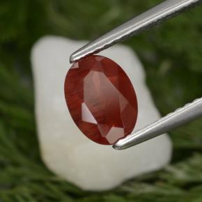 Andesina labradorita vermelho natural 0,98ct, corte oval, SI