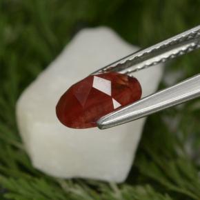Andesina labradorita vermelho natural 0,98ct, corte oval, SI