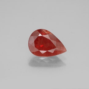 Andesina labradorita vermelho natural 1,40ct, formato de pêra, SI