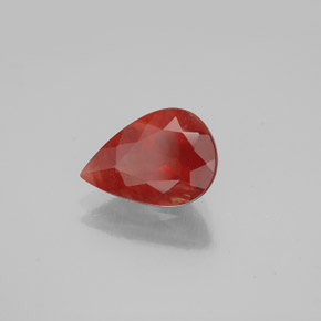 Andesina labradorita vermelho natural 1,40ct, formato de pêra, SI