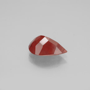 Andesina labradorita vermelho natural 1,40ct, formato de pêra, SI