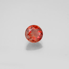 Andesina labradorita laranja natural 0,71ct, corte redondo, VVS-VS