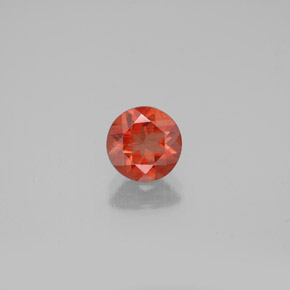 Andesina labradorita laranja natural 0,65ct, corte redondo, VS