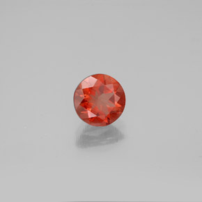 Andesina labradorita laranja natural 0,65ct, corte redondo, VS