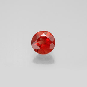 Andesina labradorita laranja natural 0,61ct, corte redondo, VVS-VS