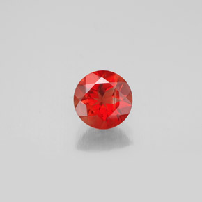 Andesina labradorita laranja natural 0,65ct, corte redondo, VS