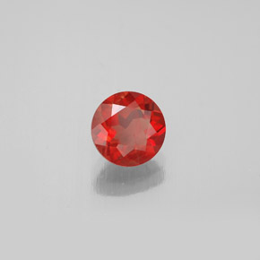 Andesina labradorita laranja natural 0,76ct, corte redondo, VS