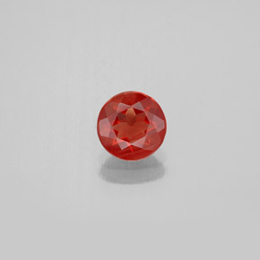 Andesina labradorita laranja natural 0,57ct, corte redondo, VS