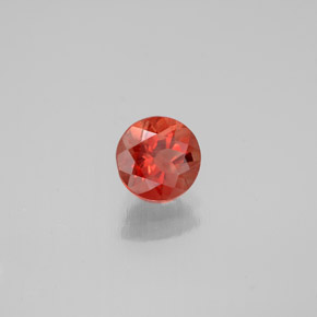 Andesina labradorita laranja natural 0,65ct, corte redondo, VS