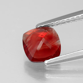 Andesina labradorita vermelho natural 0,79ct, almofada cortada, VVS-VS