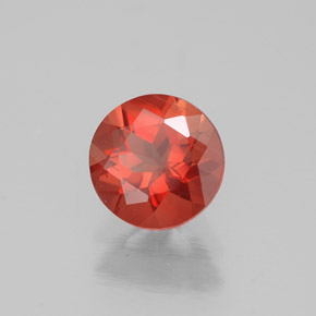 Andesina labradorita laranja natural 0,64ct, corte redondo, VS