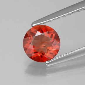 Andesina labradorita laranja natural 0,65ct, corte redondo, VS