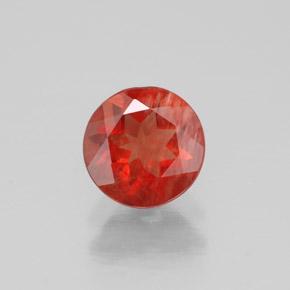 Andesina labradorita vermelho natural 0,60ct, corte redondo, VS