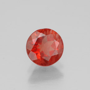 Andesina labradorita vermelho natural 0,60ct, corte redondo, VS