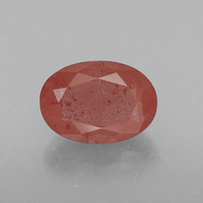 Andesina labradorita vermelho natural 0,74ct, corte oval, translúcido