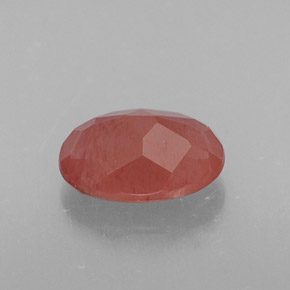 Andesina labradorita vermelho natural 0,74ct, corte oval, translúcido