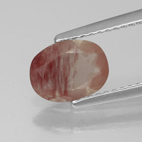 Andesina labradorita vermelho natural 1,04ct, transparente, transparente/translúcido