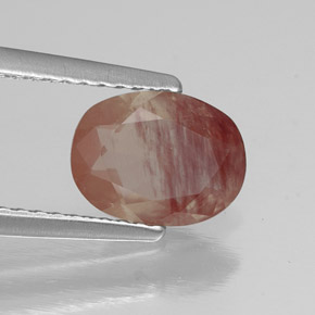 Andesina labradorita vermelho natural 1,04ct, transparente, transparente/translúcido