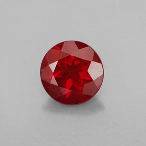 Andesina labradorita vermelho natural 0,63ct, corte redondo, VVS-VS