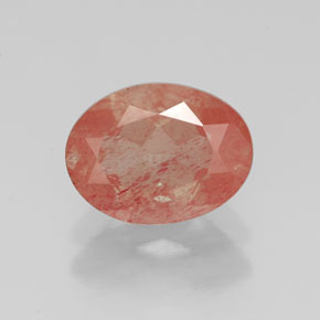 Andesina labradorita vermelho natural 1,17ct, corte oval, VS