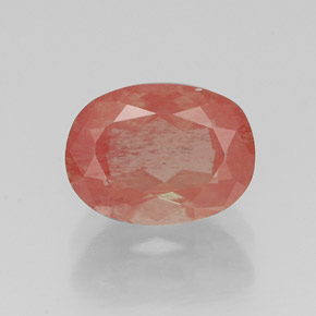Andesina labradorita vermelho natural 1,36ct, corte oval, VS