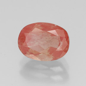 Andesina labradorita vermelho natural 1,36ct, corte oval, VS