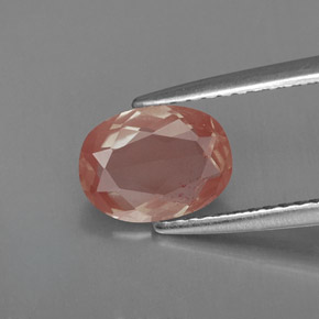 Andesina labradorita vermelho natural 1,07ct, corte oval, VVS-VS