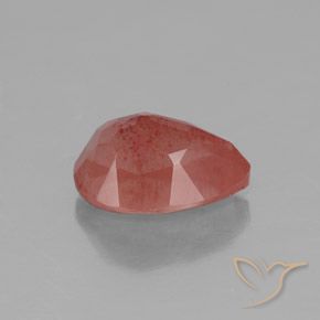 Labradorita andesina Sangue vermelho Natural 2.02ct, Formato de pêra, Transparente/Translúcido