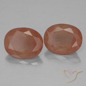 Pedras preciosas de Labradorita andesina laranja quente natural de 5.18 ct, oval, Transparente/Translúcido