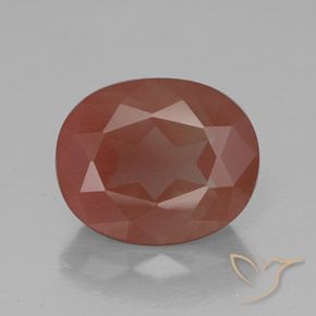 3.57ct Natural Laranja Vermelho Labradorita andesina, oval, Transparente/Translúcido