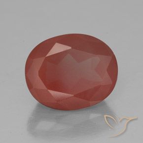 Labradorita andesina vermelho médio Natural 3.84ct, oval, Transparente/Translúcido