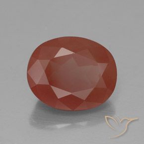Labradorita andesina Laranja Vermelho Natural 3.83ct, oval, Transparente/Translúcido
