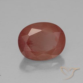 Labradorita andesina Blush vermelho Natural 3.01ct, oval, Transparente/Translúcido