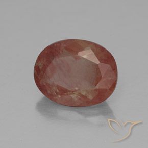 Labradorita andesina Laranja Vermelho Natural 2.63ct, oval, Transparente