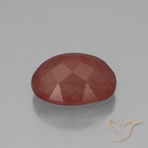 Labradorita andesina Laranja Vermelho Natural 2.92ct, oval, Transparente/Translúcido