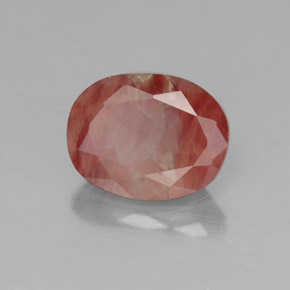 Andesina labradorita vermelho natural 1,90ct, transparente, transparente/translúcido