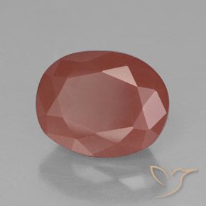 Labradorita andesina Laranja Avermelhado Pálido Natural 2.59ct, oval, Transparente/Translúcido