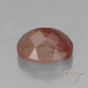Labradorita andesina Laranja Avermelhado Pálido Natural 2.94ct, oval, Transparente