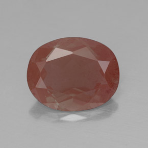 Andesina labradorita vermelho natural 2,40ct, transparente, transparente/translúcido