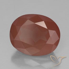 Labradorita andesina Laranja Avermelhado Pálido Natural 3.99ct, oval, Transparente/Translúcido