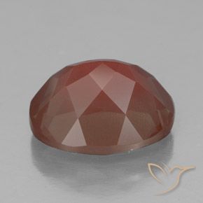 Labradorita andesina Laranja Avermelhado Pálido Natural 3.99ct, oval, Transparente/Translúcido