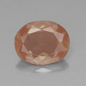 Andesina labradorita laranja natural 2,46ct, corte oval, transparente